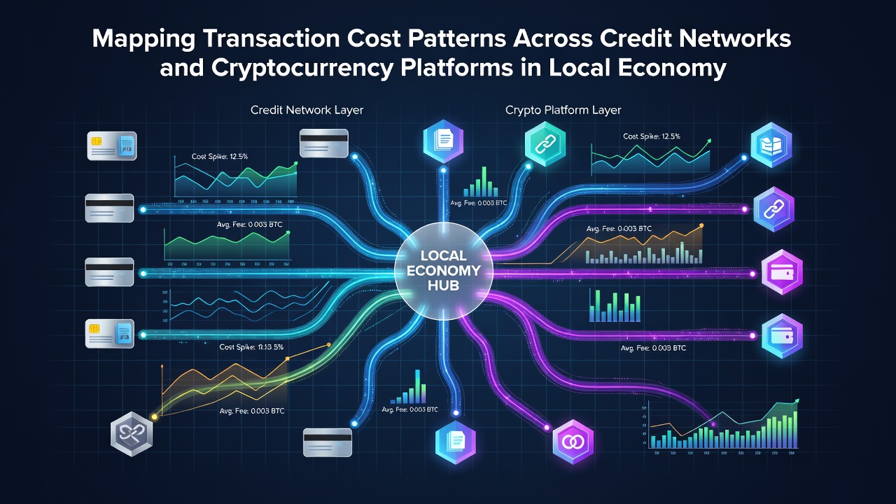 Chart illustrating expense distribution across credit networks and crypto platforms in community markets