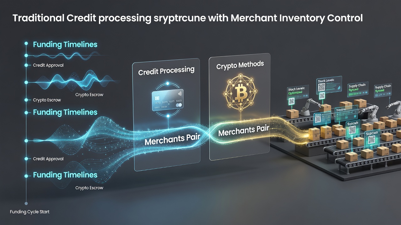 Merchants reviewing funding timelines alongside credit and crypto payment integrations for inventory decisions