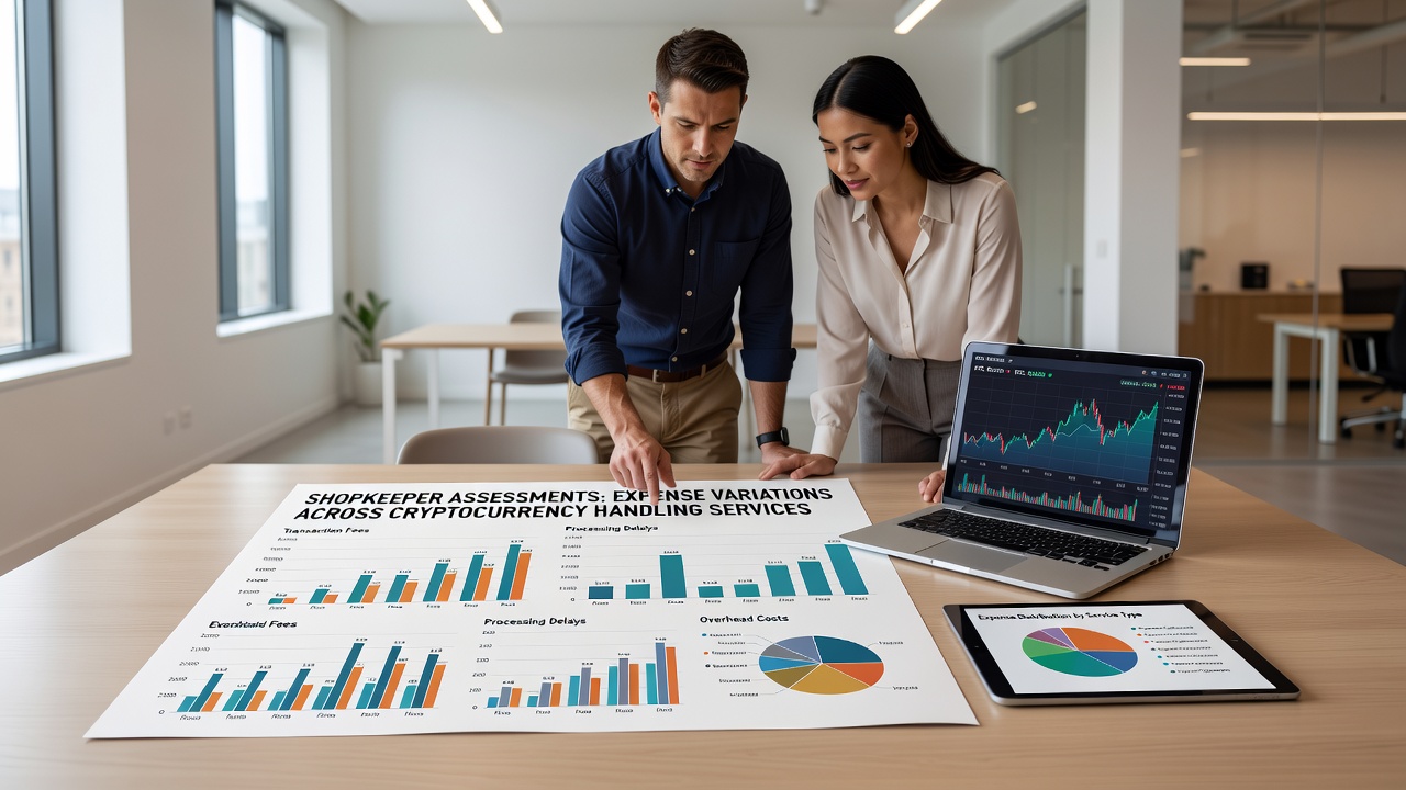 Infographic showing regional expense variations for crypto payment processing in merchant surveys